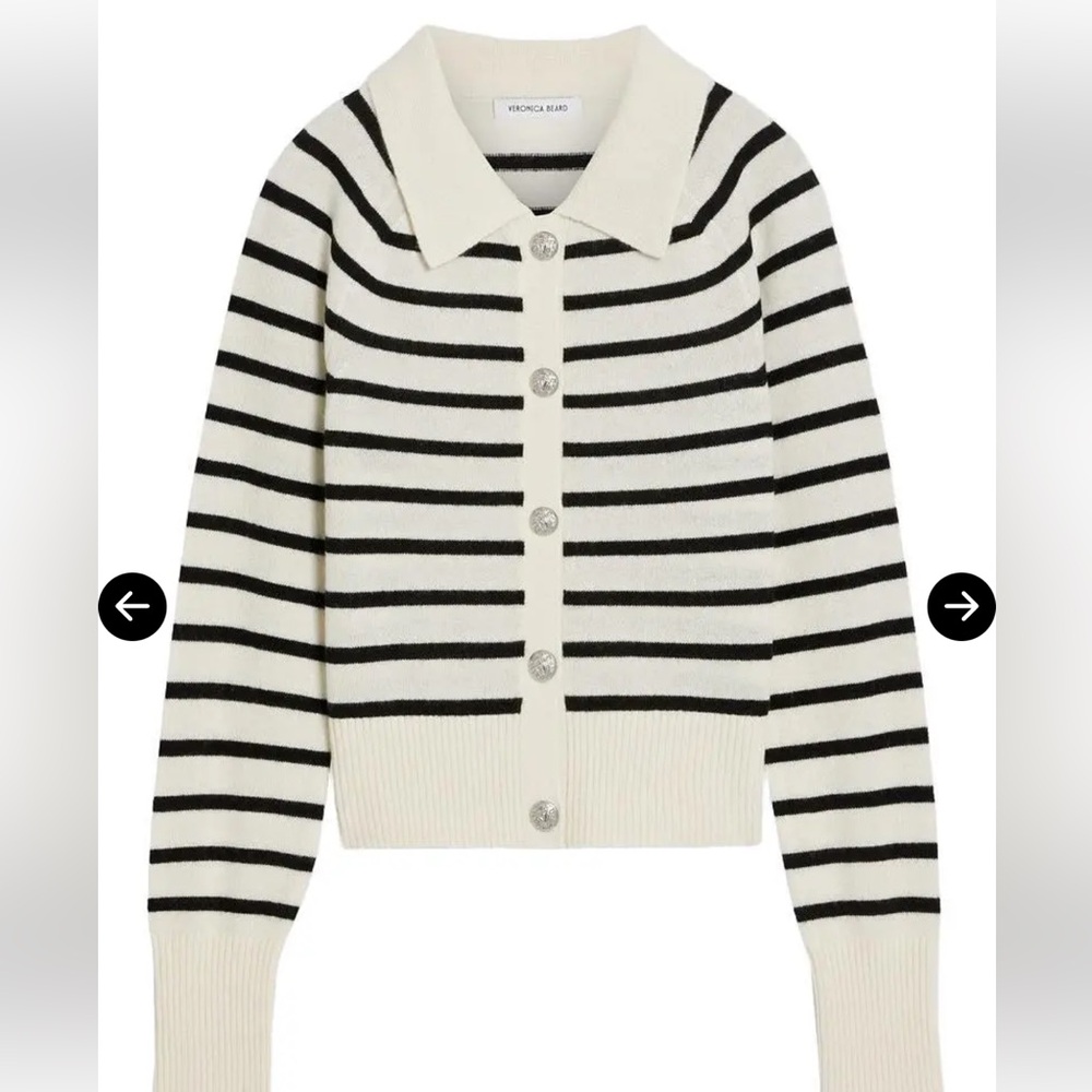 Veronica Beard Cheshire Striped Cashmere Cardigan size S